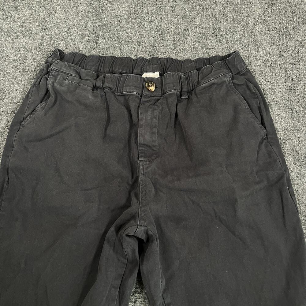 Cove USA Pants Mens 34 Black Elastic Waist Stretch Cotton Chinos Golf Casual